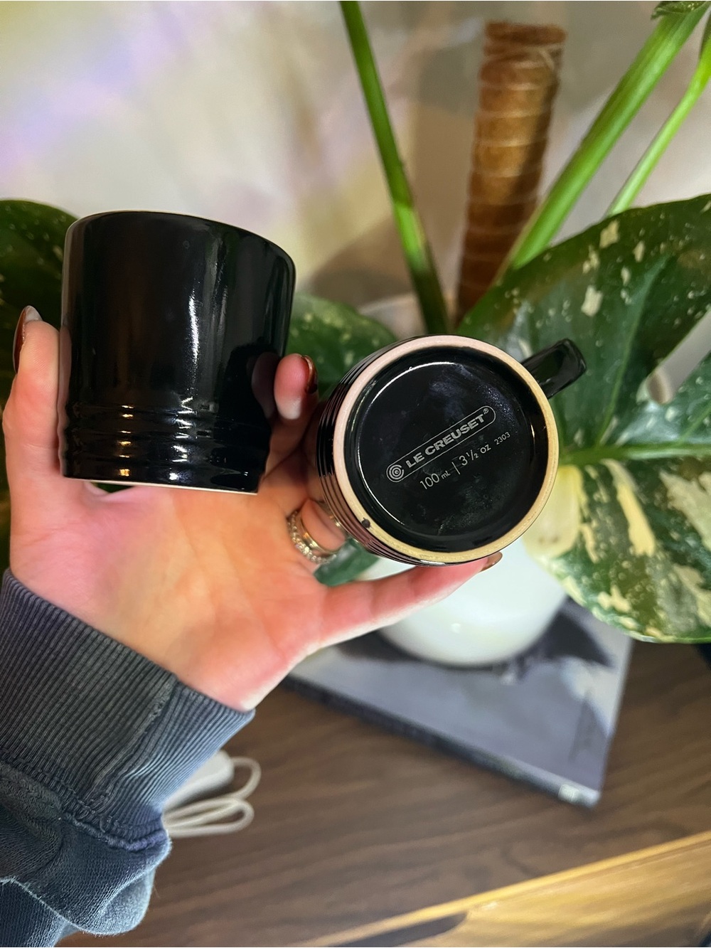 Le Creuset Black Ceramic Espresso Mugs Set